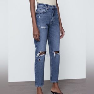 Zara Ripped Mom Jeans